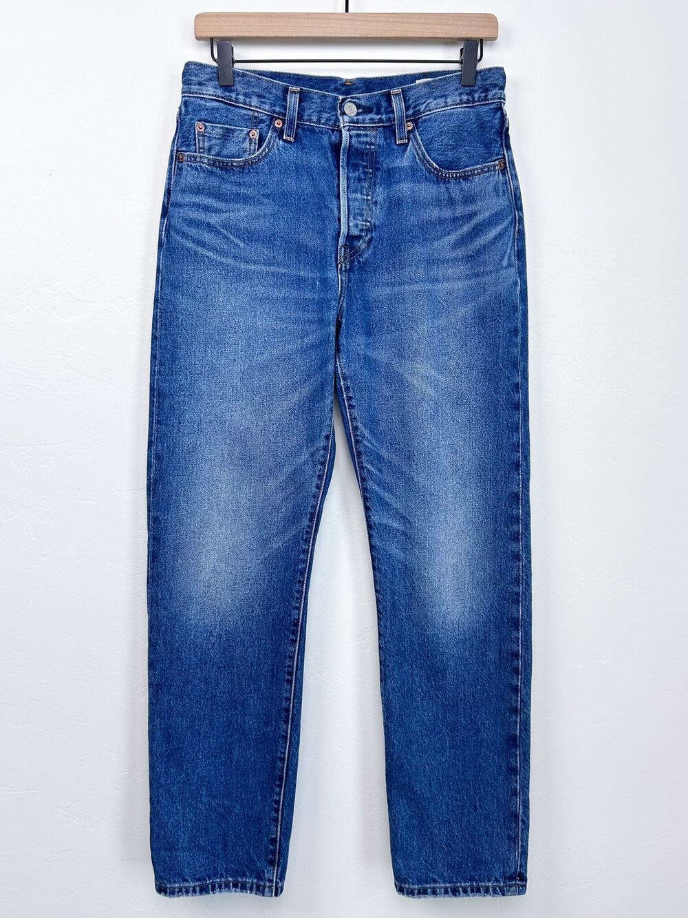Levis 501 Original 150th Birthday Selvedge Straight Leg Blue Jeans Women's 28X30
